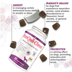 Tranquil-Chews beef flavored soft chews close up for calmer dogs during stress