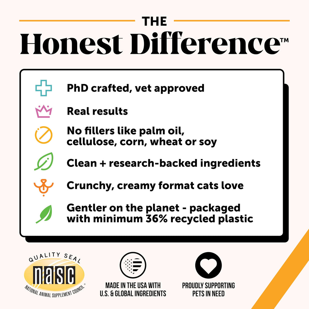 Pet Honesty Cat Immune Support Lysine Omega-3 promoting skin and coat comfort