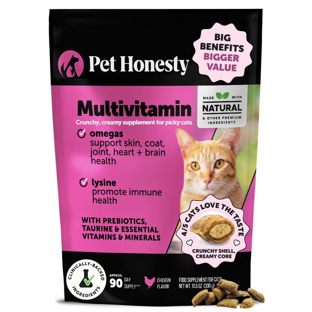 Pet Honesty Cat Multivitamin Chews bottle for daily immune and digestive support