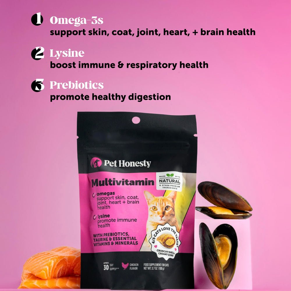 Pet Honesty Cat Multivitamin Chews taste-friendly option for easier daily supplementation and overall wellness