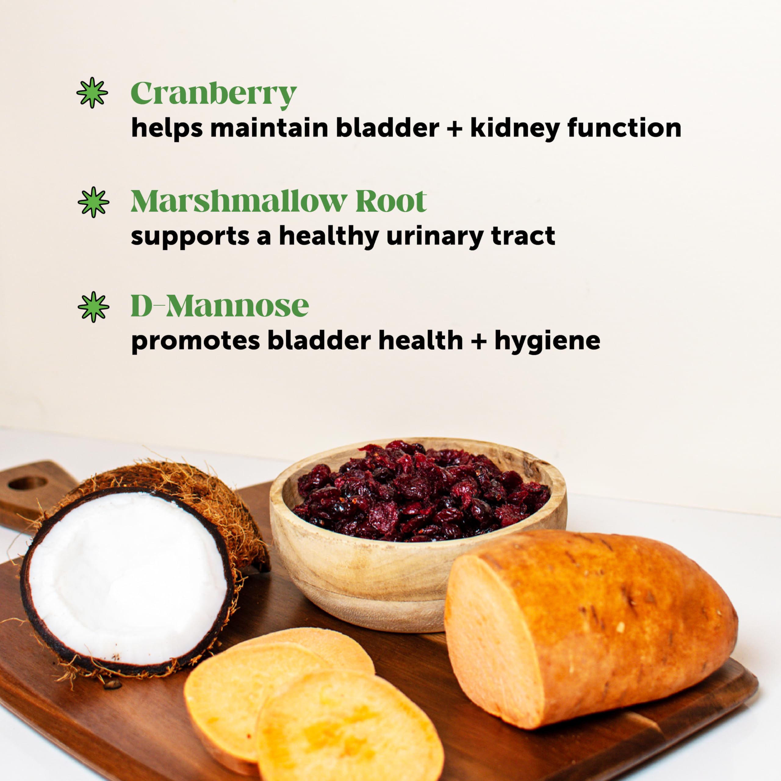 Pet Honesty Cranberry Bladder Health chews packaging label communicates clean ingredients