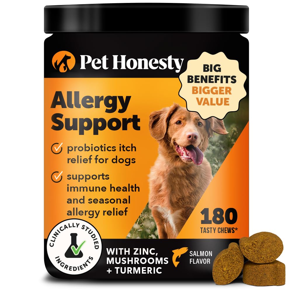 Pet Honesty allergy-relief bottle for easy daily dosing and routine use