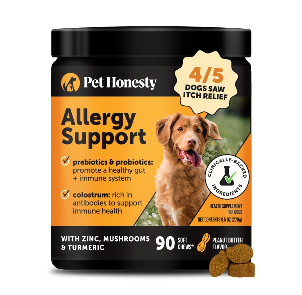 Pet Honesty Dog Allergy Itch Relief soft chews in a bowl support itchy skin and easy daily care