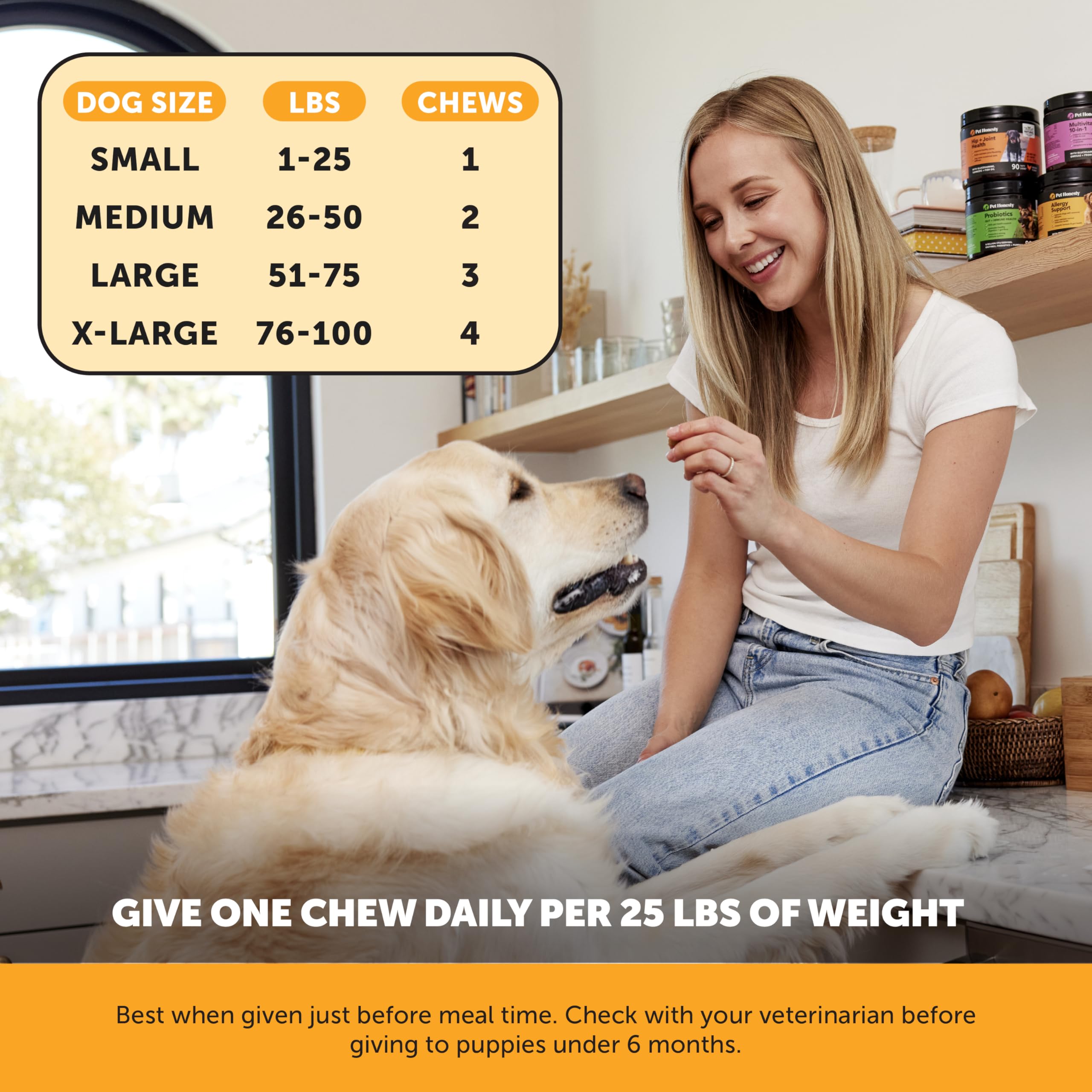 Pet Honesty bovine colostrum and prebiotics image suggests gut-friendly immune support