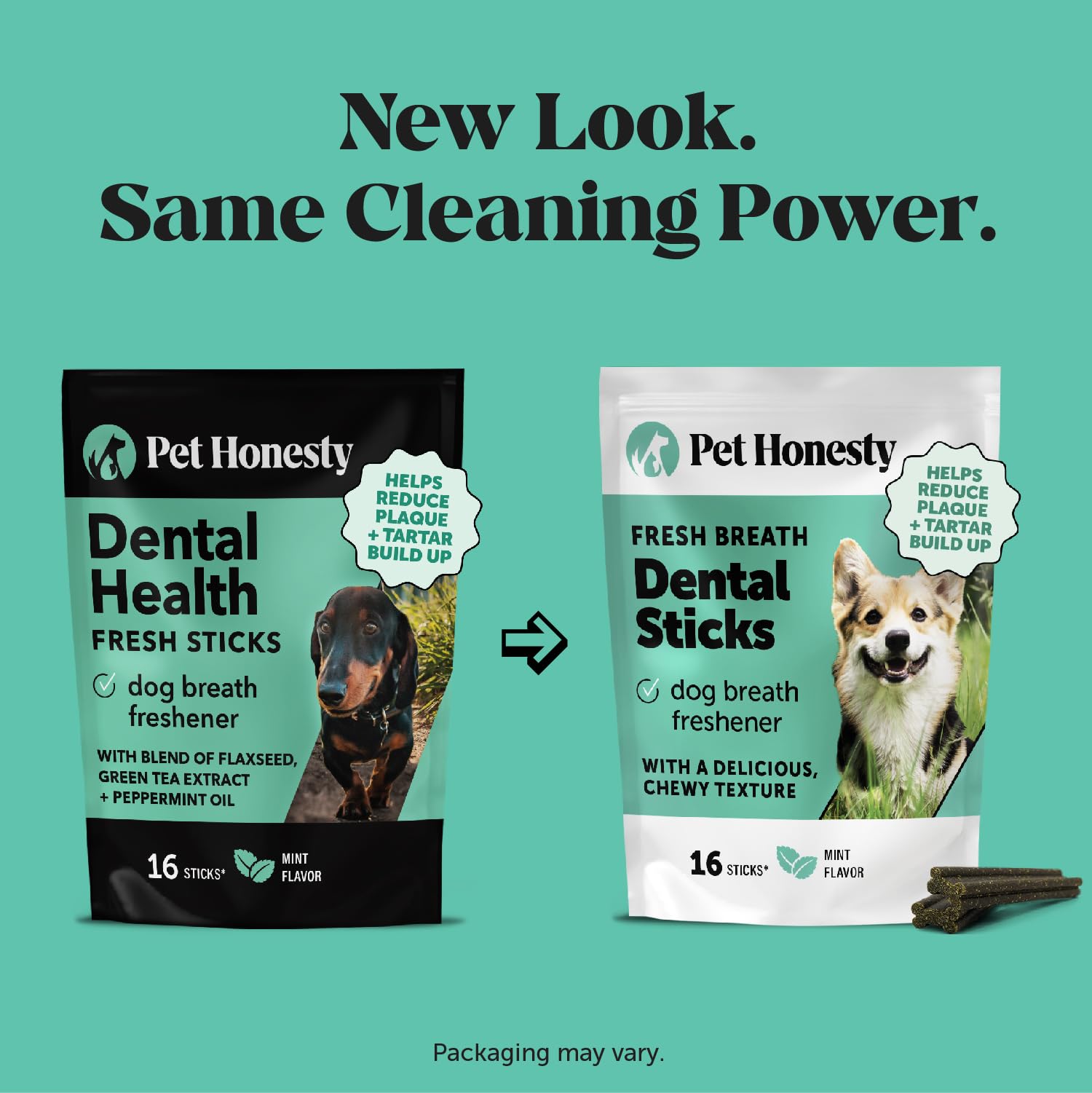 Pet Honesty Fresh Breath Sticks 16-count box supports convenient daily dog care.