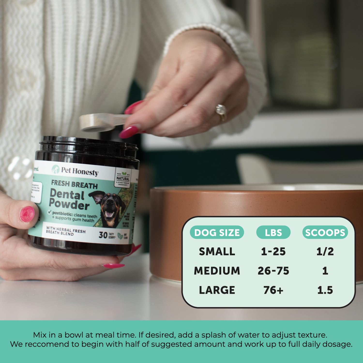 Pet Honesty herbal probiotic blend highlights balanced microbiome and freshness