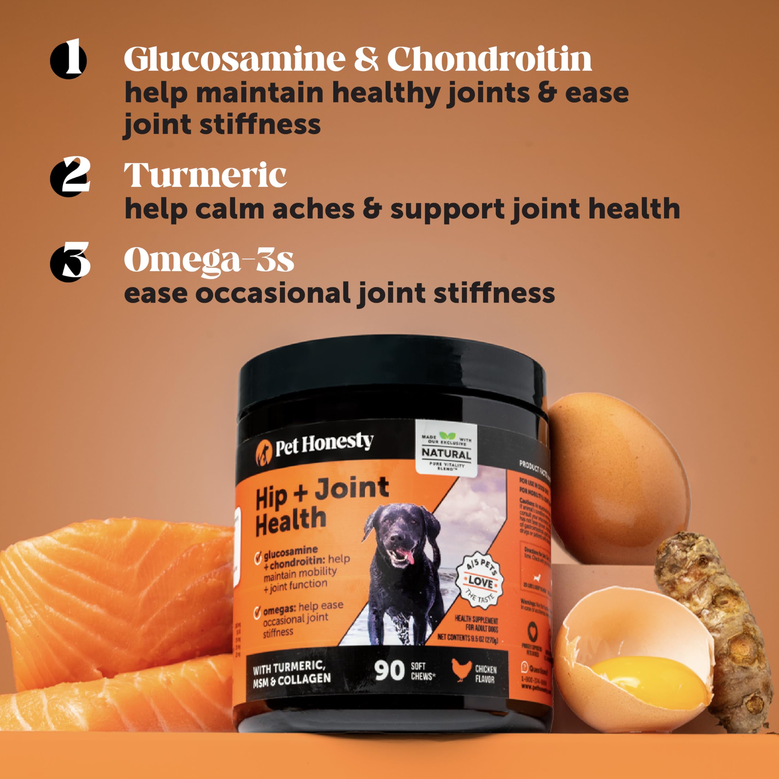 Pet Honesty Hip & Joint Chews dog smiling after taking the daily chew.