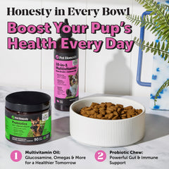 Pet Honesty mealtime bone broth topper splash in dish boosts protein and flavor