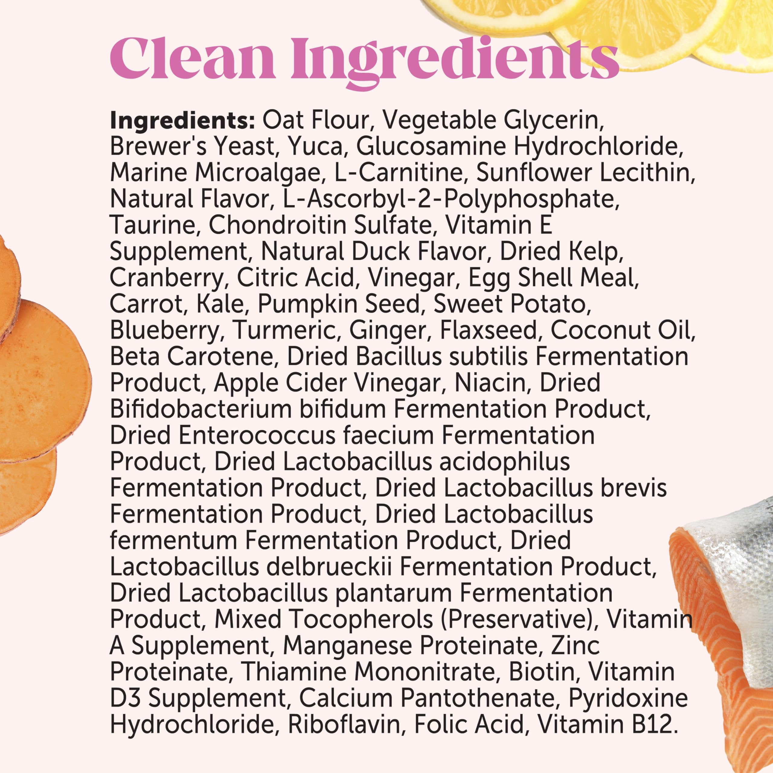 Pet Honesty duck-flavor chews appealing to dogs during daily dosing.