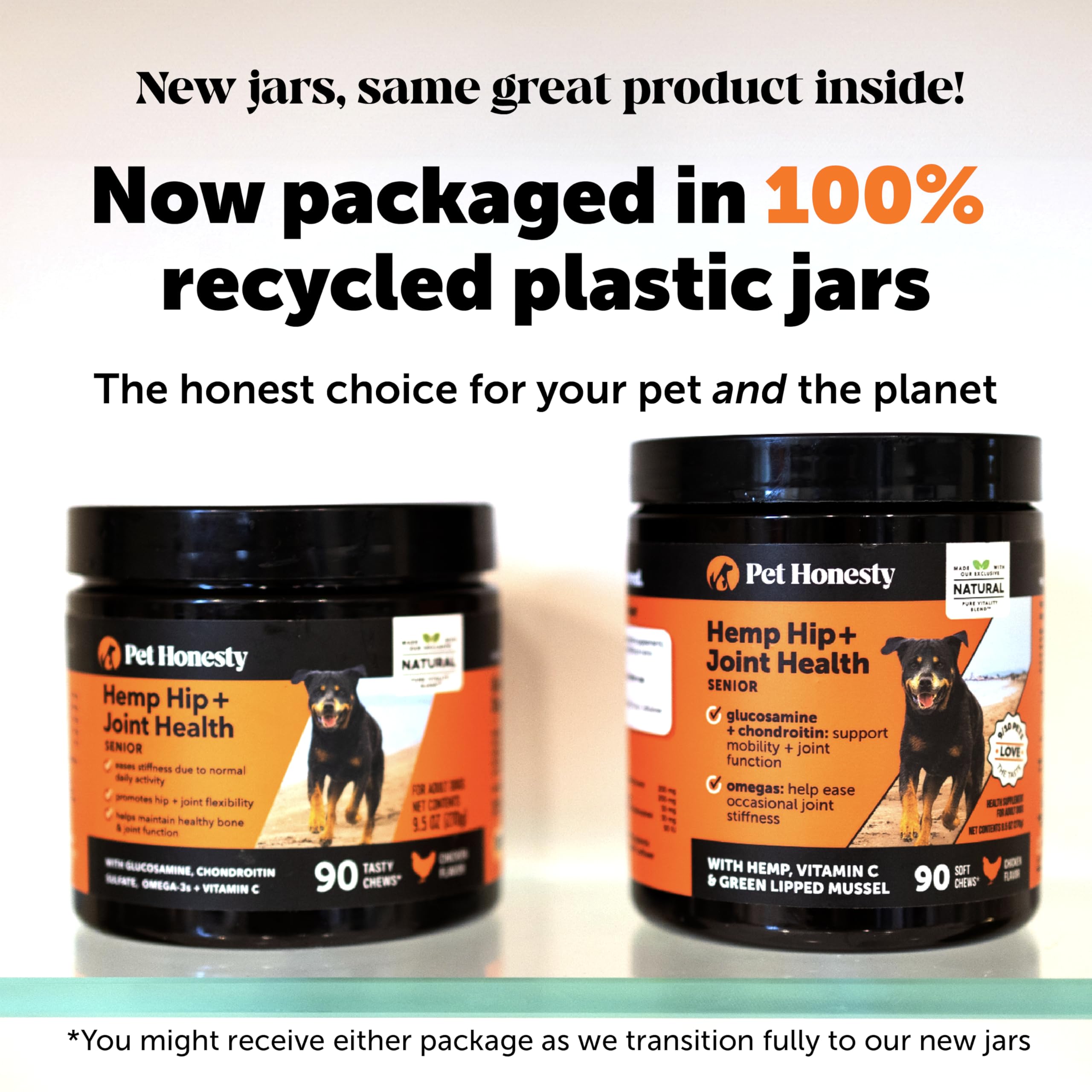 Pet Honesty senior hemp mobility organic hemp oil focus for nourishing ingredients.