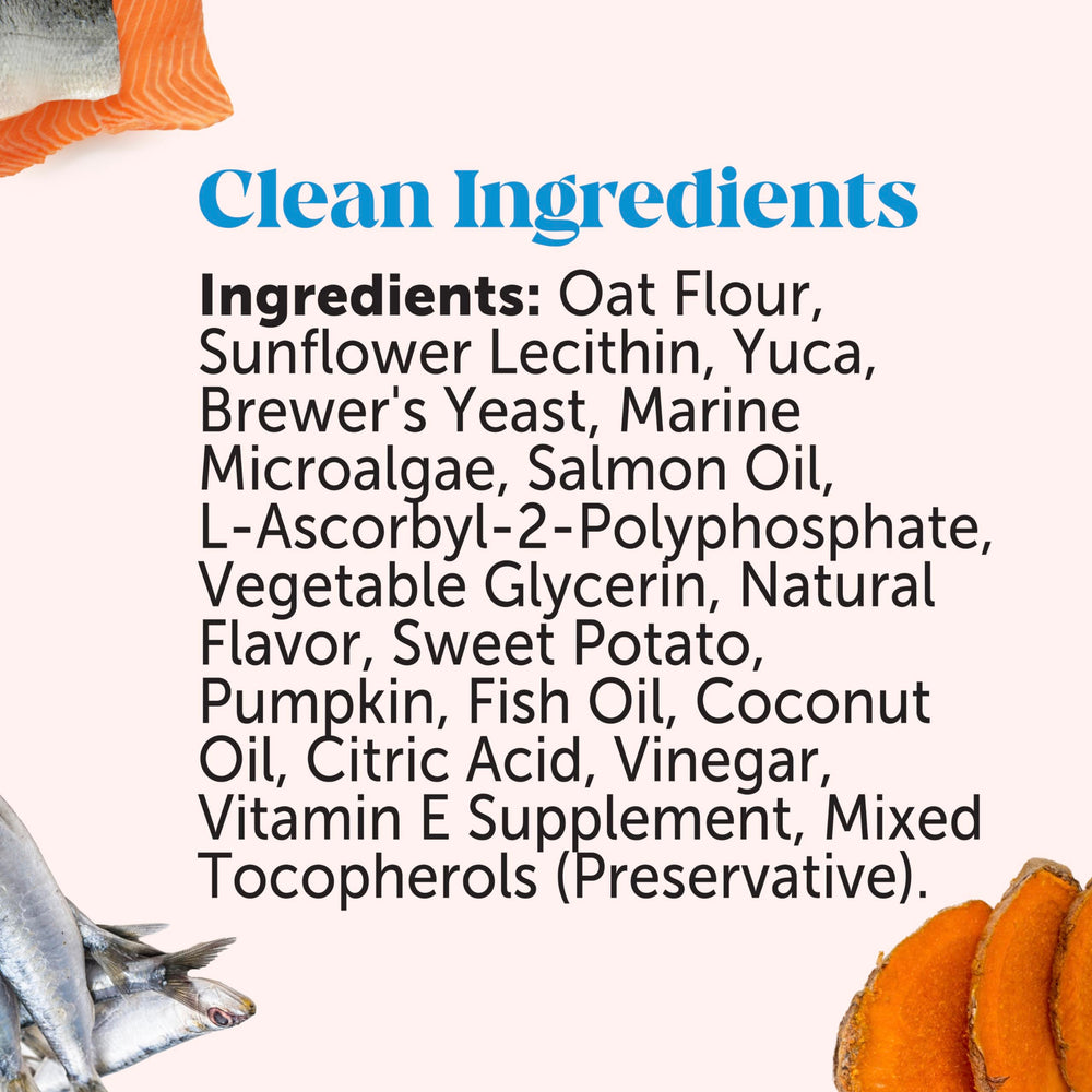 Pet Honesty Skin Health Salmon Chews coat shine on a healthy-looking dog