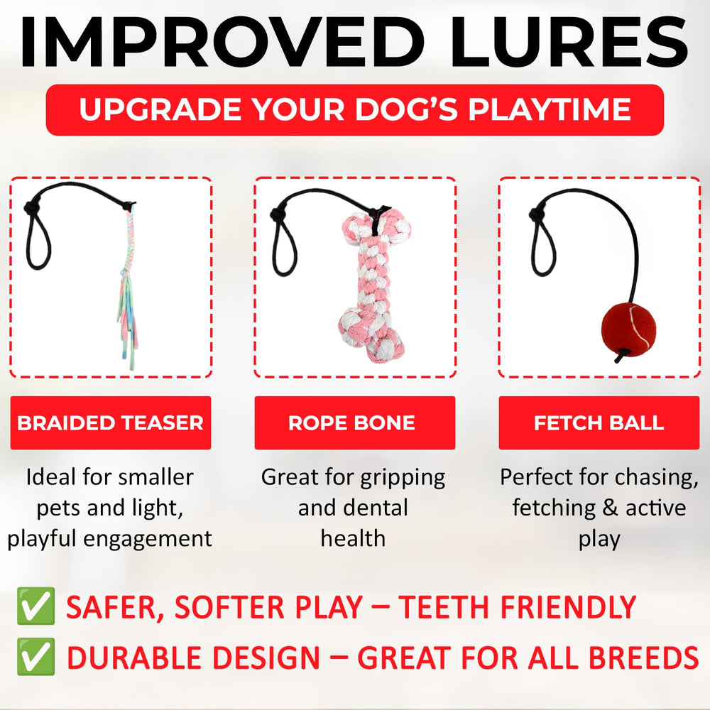 Pet Wrangler 2 cotton rope bone lure for durable bite-tease and interactive play