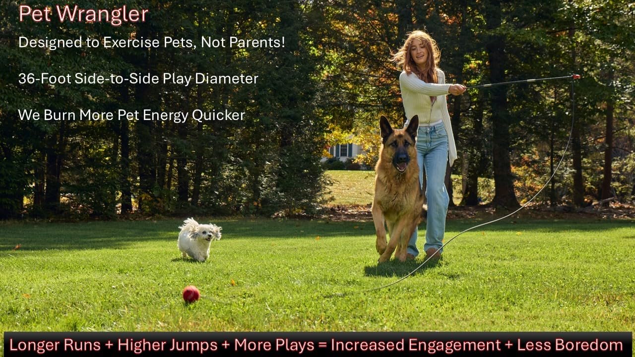 Pet Wrangler 2 soft-grip handle enhances comfort during extended play sessions