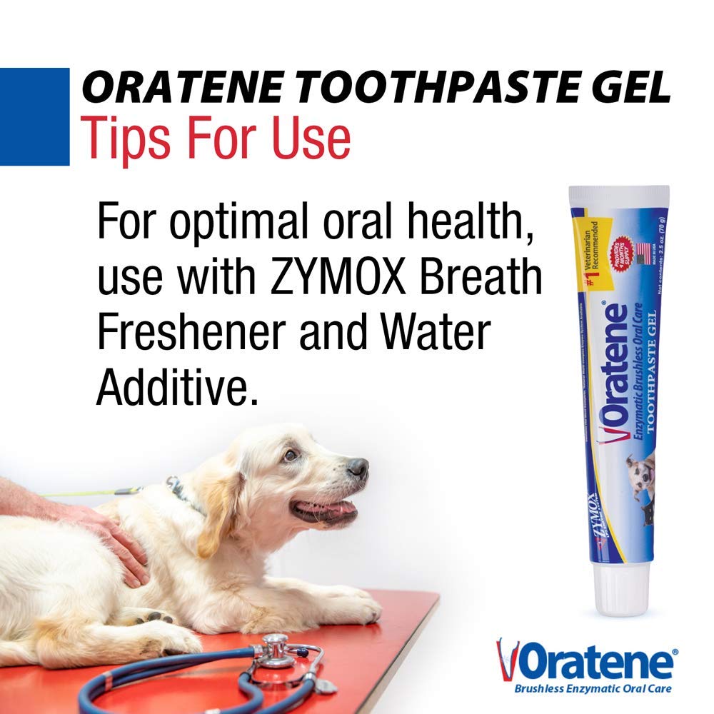 ZYMOX Oratene gel bucal para perros y gatos, higiene sencilla.