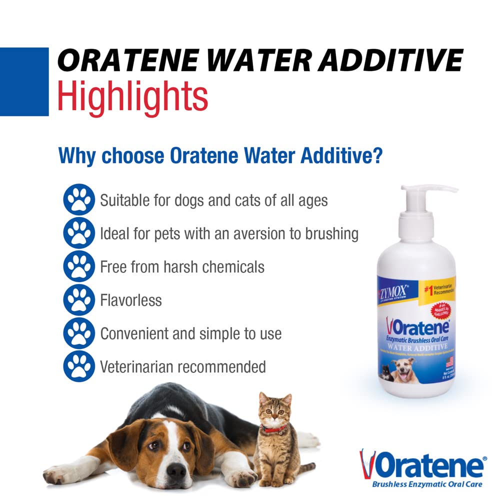 ZYMOX water additive in cat bowl promotes painless daily dental care