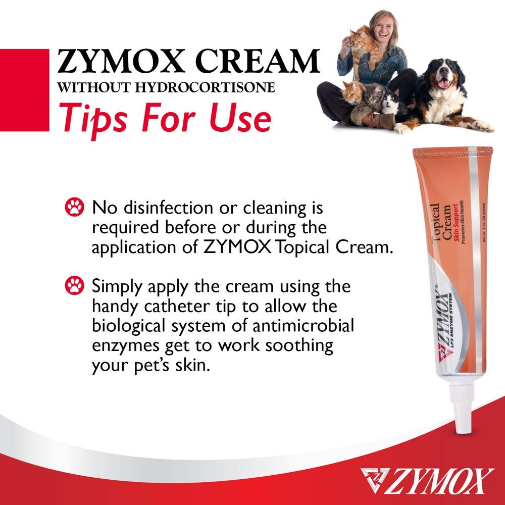 Pet King Brands ZYMOX cream texture closeup showing smooth, easy-to-apply lotion.