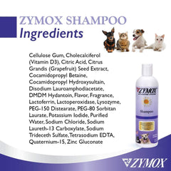 Pet King Brands ZyMOX Shampoo lather closeup emphasizes tear-free cleansing.