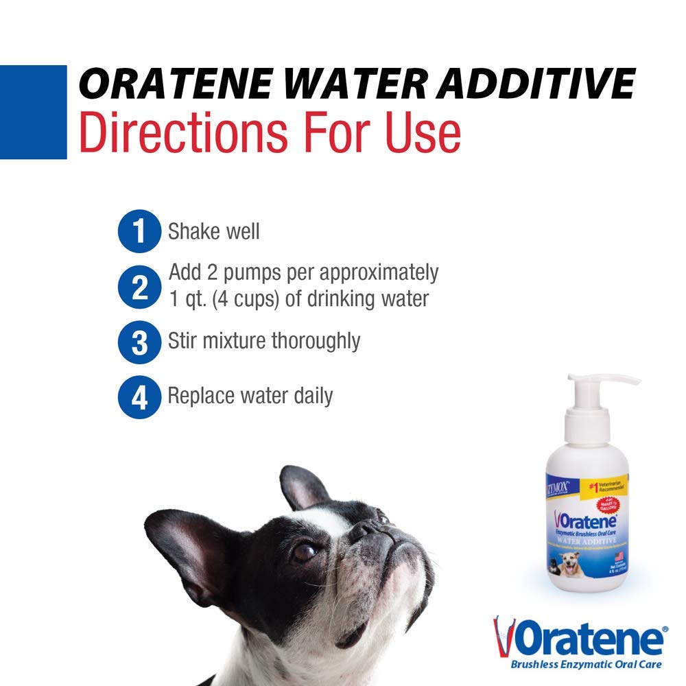 Pet King Brands Zymox Oratene water additive cleans teeth and reduces plaque