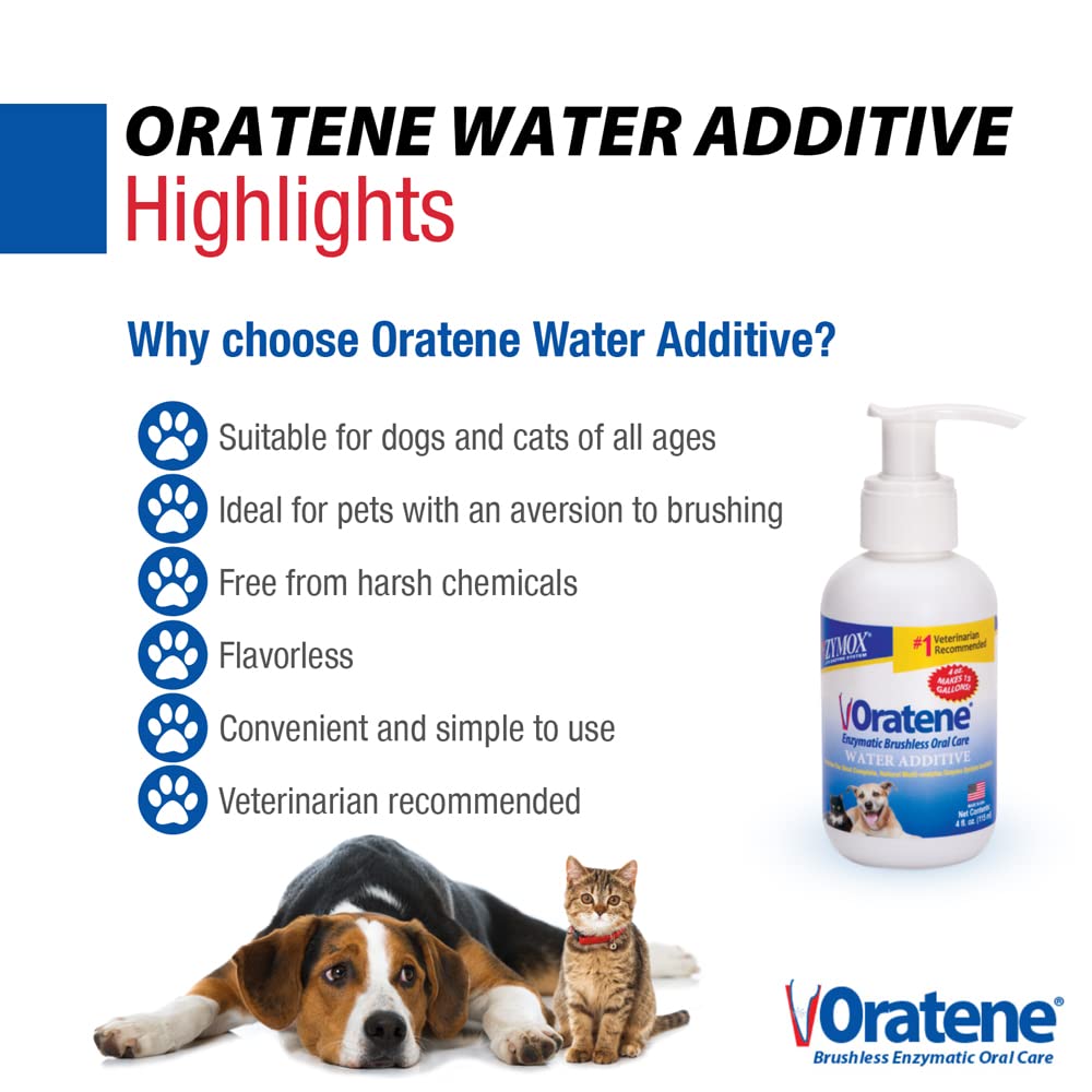 Pet King Brands Zymox Oratene water additive dog drinking supports oral hygiene