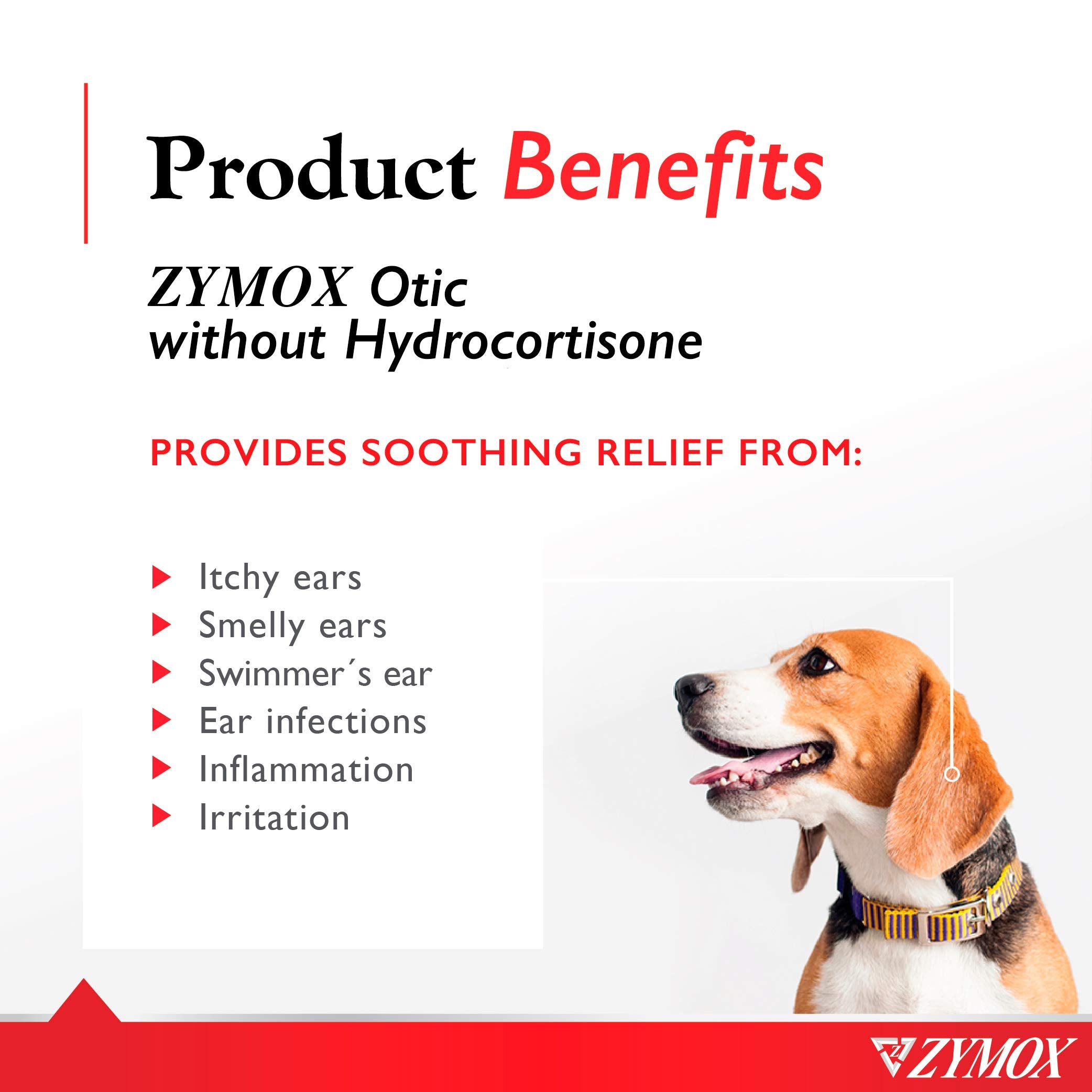 Pet King Brands Zymox Otic bottle closeup highlighting enzyme-based relief