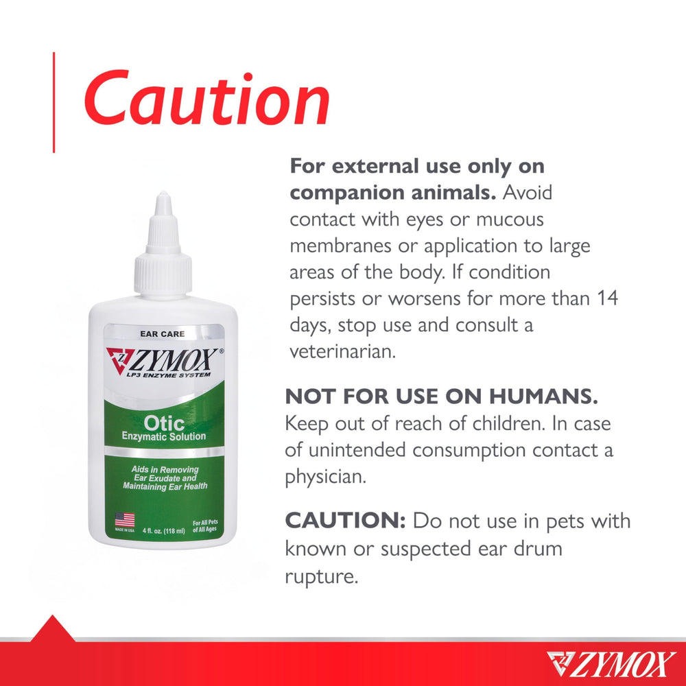 Pet King Brands Zymox Otic label close-up highlighting hydrocortisone-free formula.