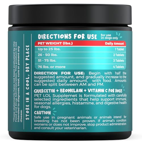 PET LOL Quercetin bromelain-dog-benefits photo suggests inflammatory support and skin comfort.