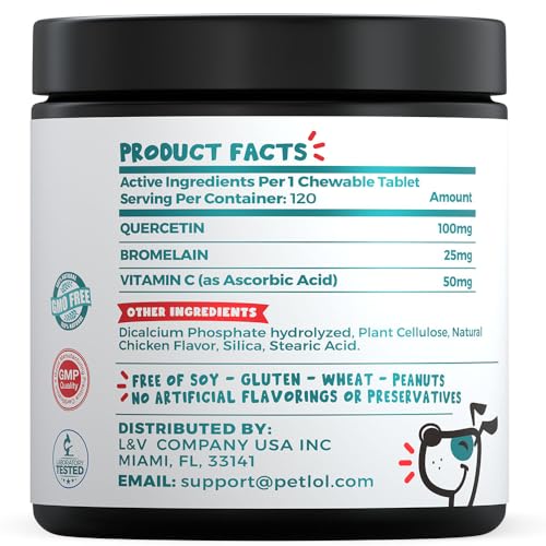 PET LOL Quercetin immune-support image highlights antioxidant protection for dogs.