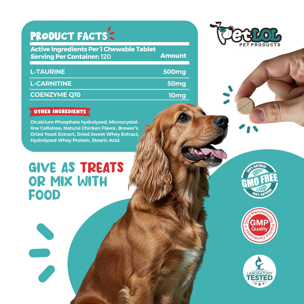 PET LOL taurine supplement for active dogs during play and daily routines
