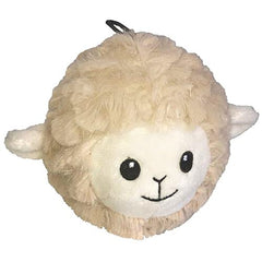 Pet Lou 4in EZ Squeaky Lamb Ball Toy with plush cover and squeaker for interactive play.