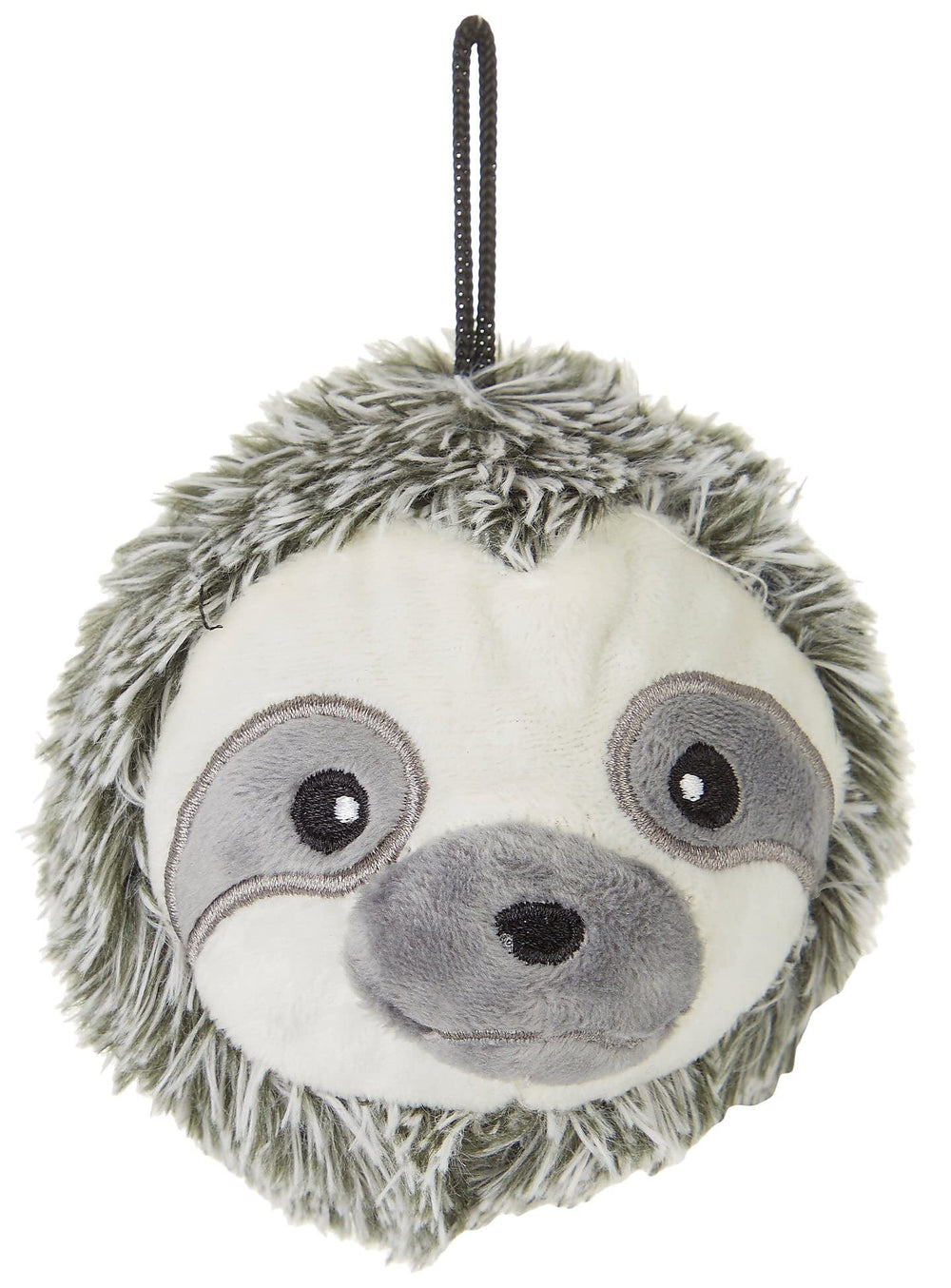 Pet Lou 4 Inch EZ Squeaky Sloth Ball close-up highlights plush exterior for easy grip.
