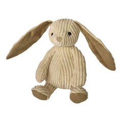 Pet Lou corduroy rabbit toy features puncture-proof squeaker and crinkle for interactive play.
