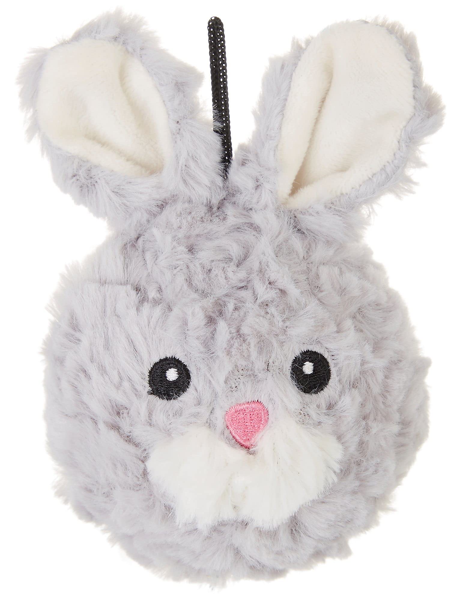 Pet Lou DOG'Z 4 Inch EZ Squeaky Rabbit Toy soft plush exterior ideal for indoor fetch.