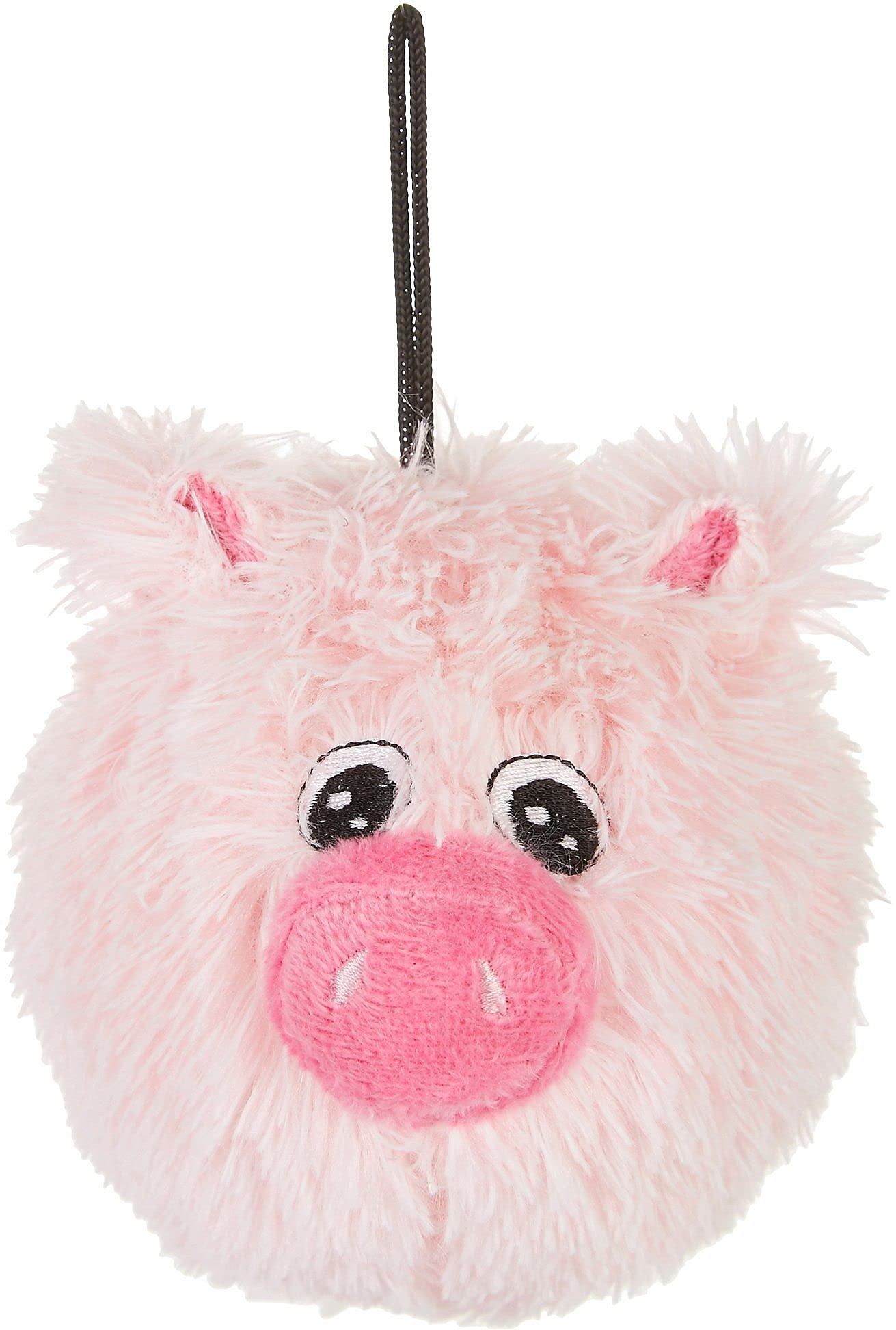 Pet Lou Dog'Z 4in EZ Squeaky Pig Toy pink front view supports indoor fetch
