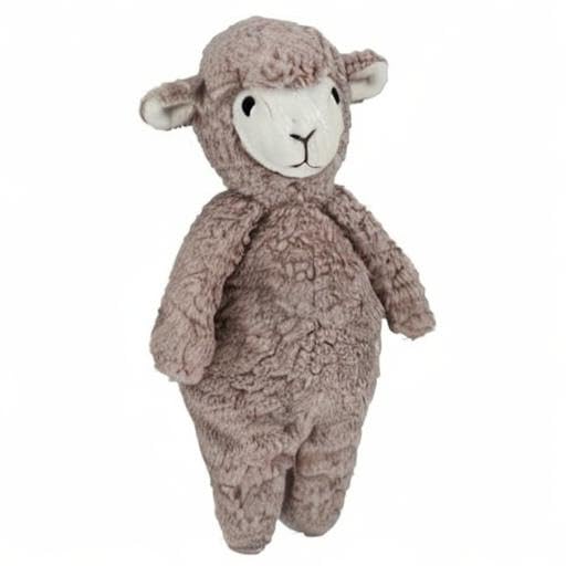 Pet Lou Floppy Lamb embroidery detail highlights safe, realistic face for engaging, gentle play