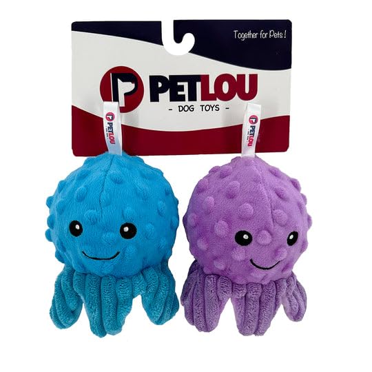 Pet Lou Octopus Plush EZ Squeaky Ball toy—durable plush with squeaker core for fetch.