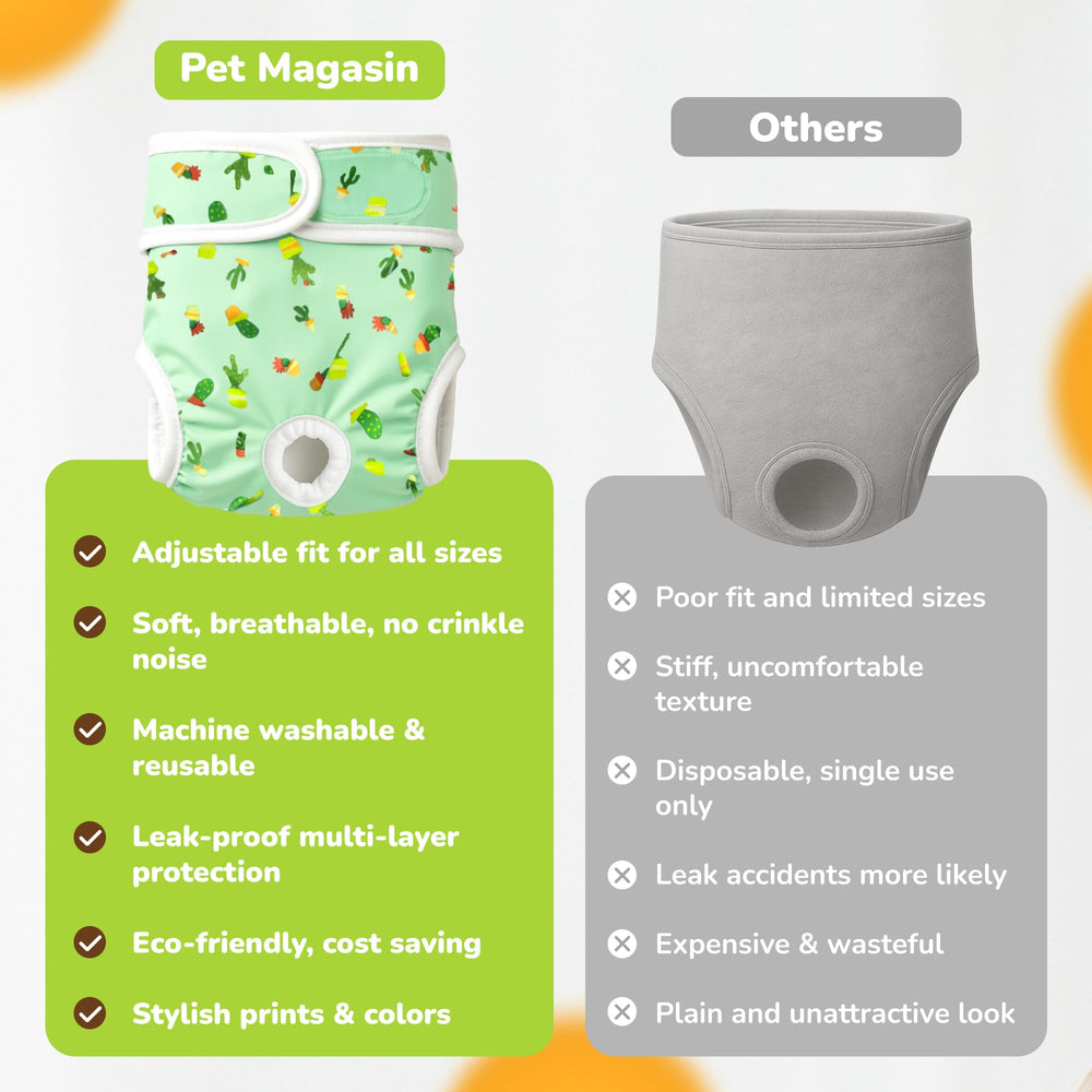 PET MAGASIN small-to-medium size option ensures gentle protection for mid-sized female dogs
