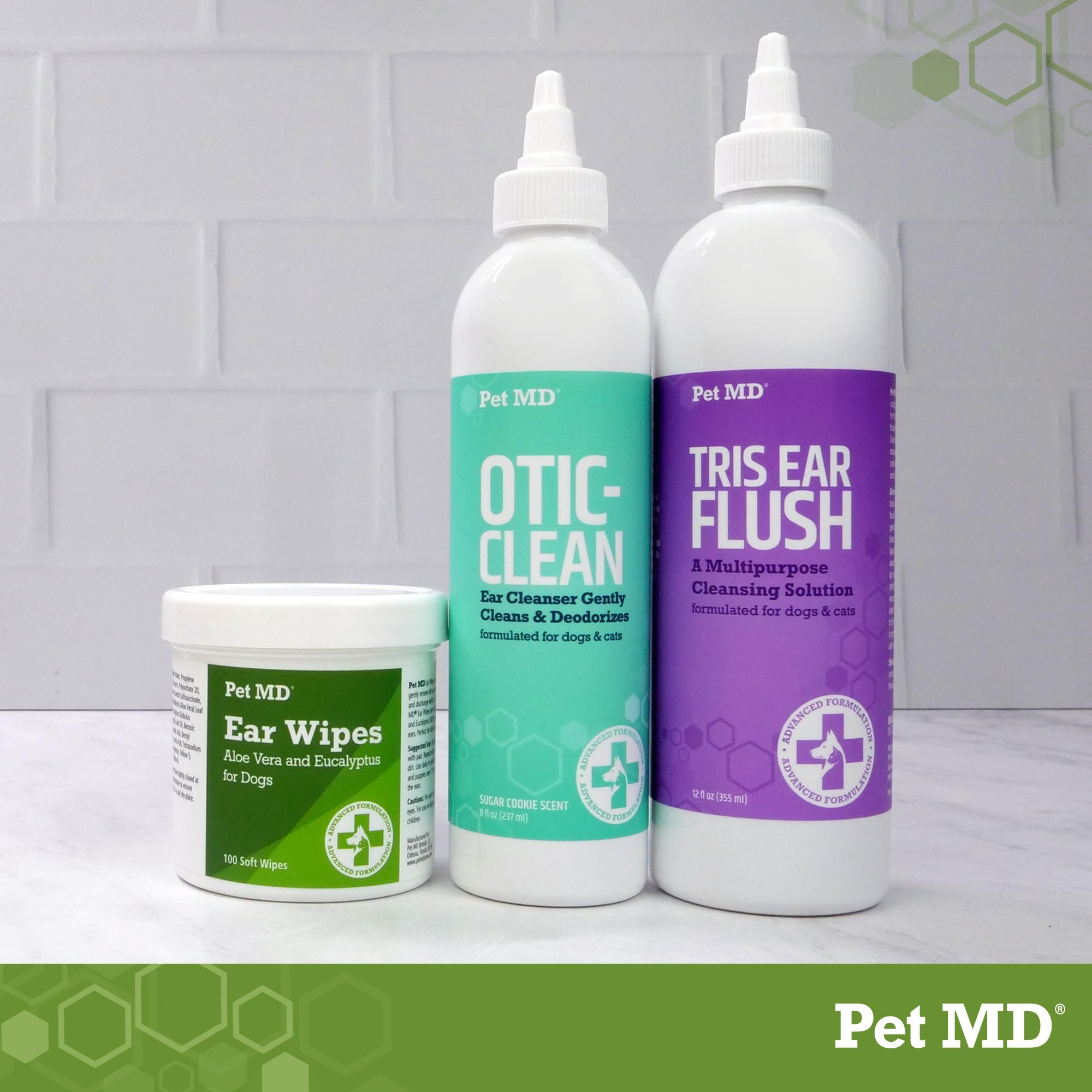 Pet MD after-swimming ear cleaner use helps flush debris after outdoor adventures.