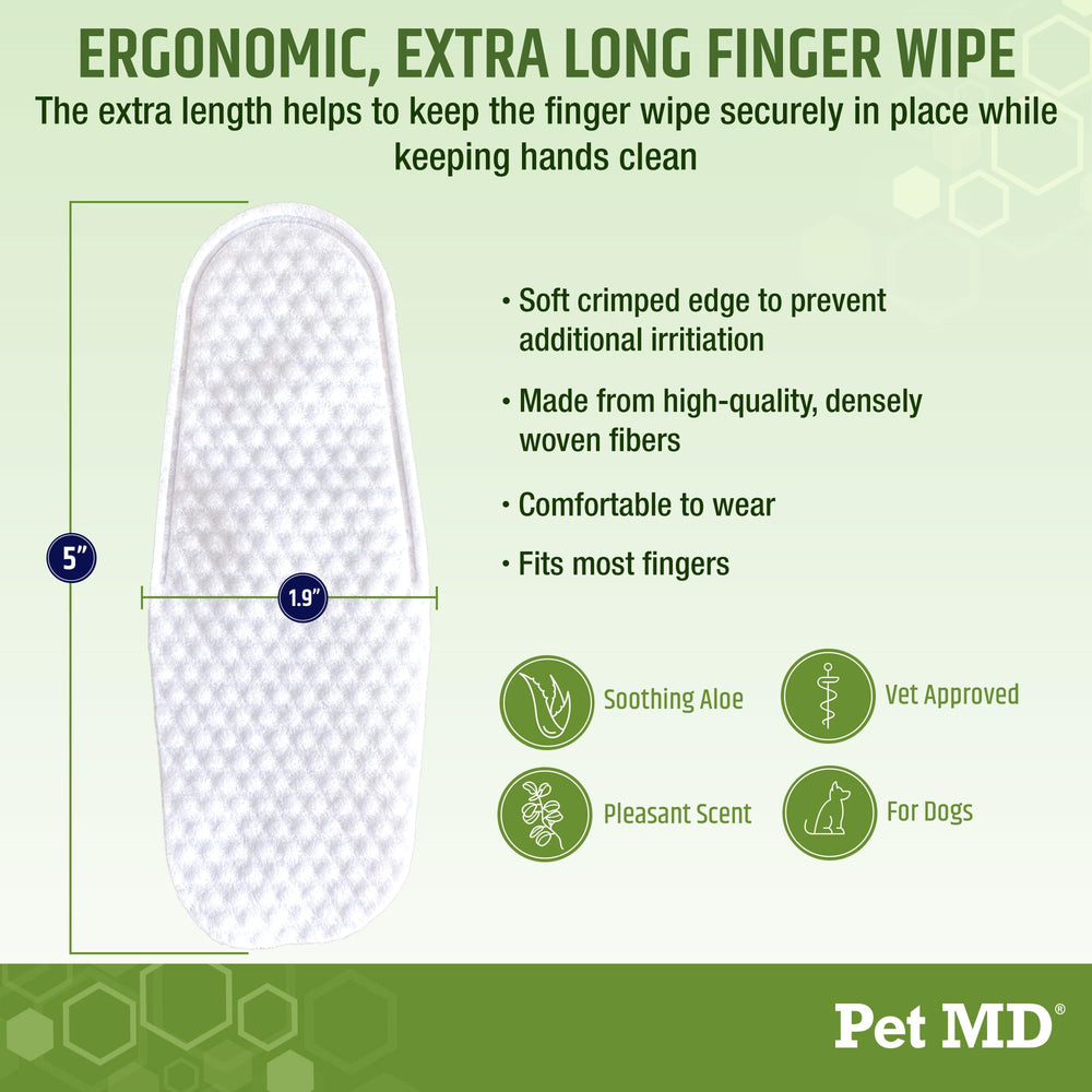 Pet MD daily ear care wipes simplify routine dog maintenance.