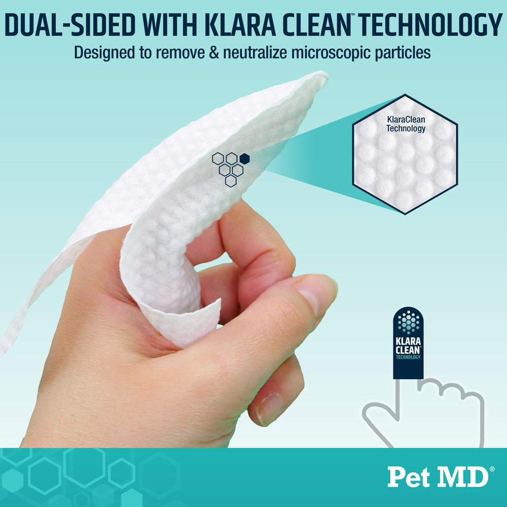 Pet MD dental finger wipes made in USA ensuring quality.