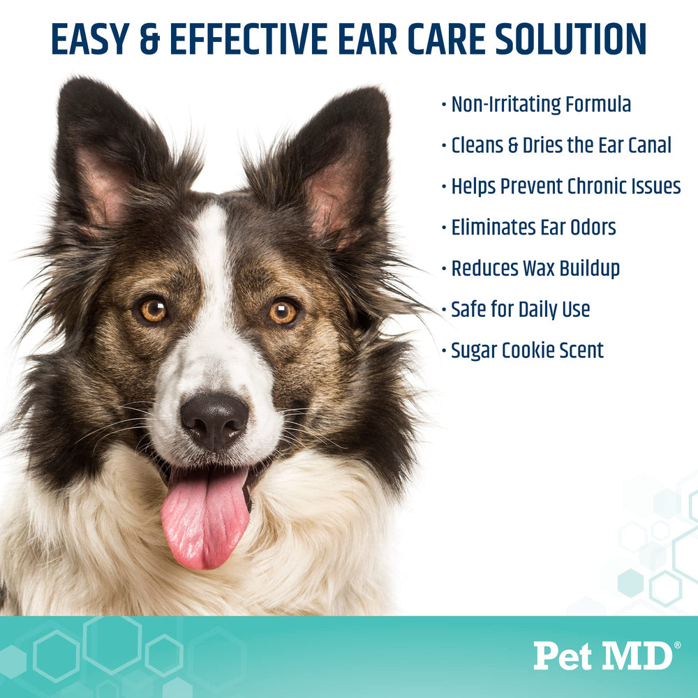 Pet MD dog ear cleaner usage after outdoor play and swimming.