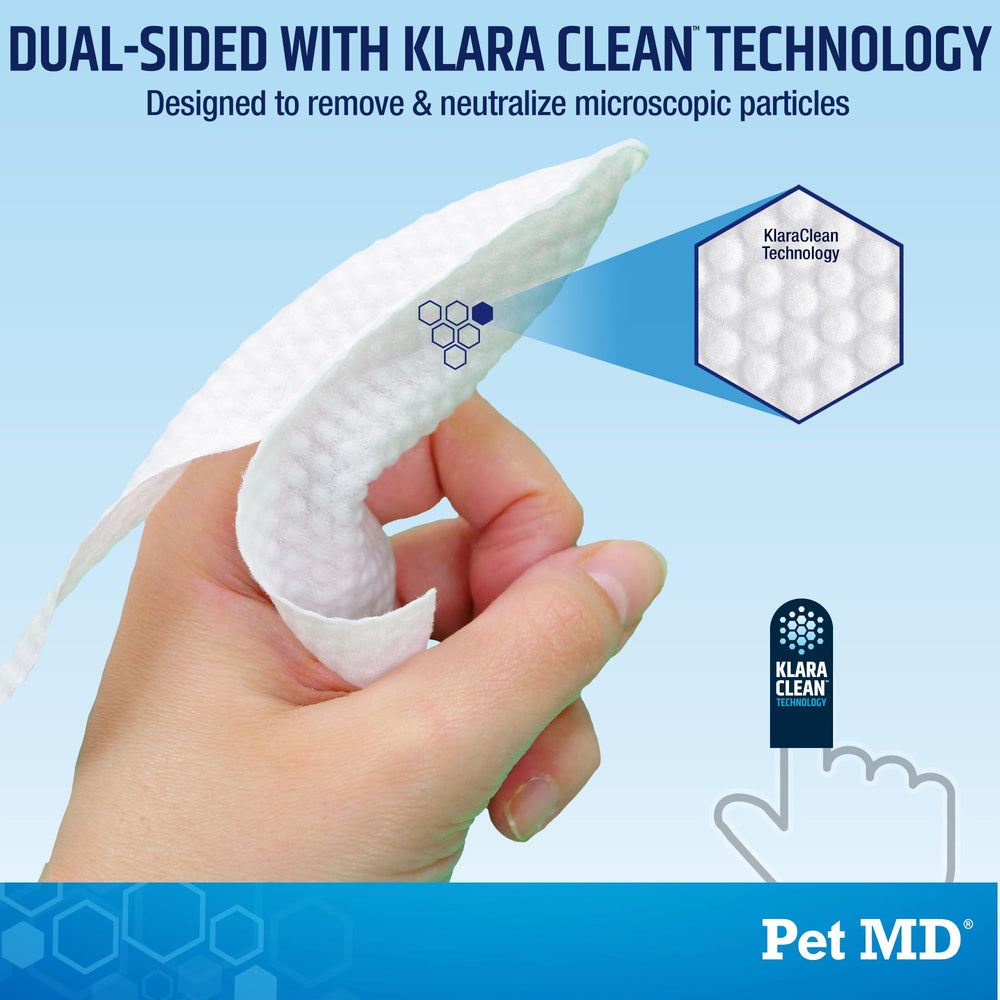 Pet MD cucumber melon scent helps reduce odor during ear care sessions.