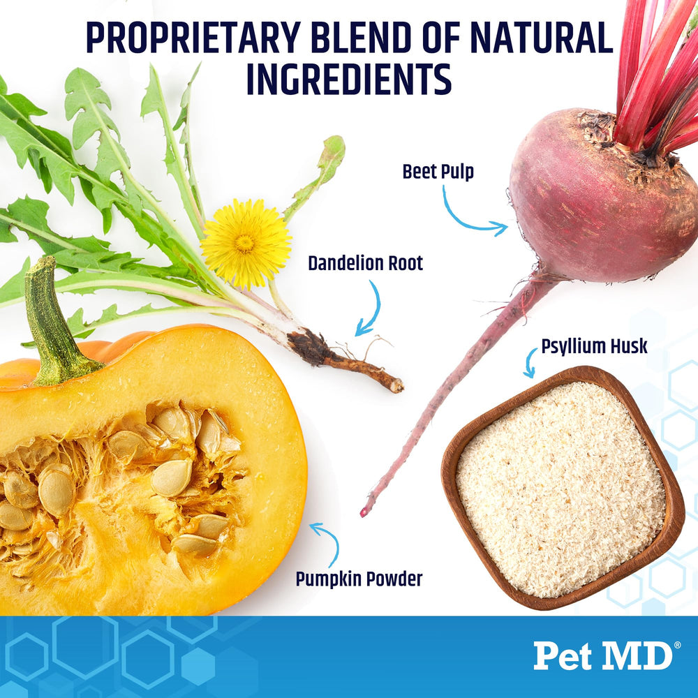 Pet MD EZ-Gland dog-owner scene demonstrates easy, stress-free dosing.