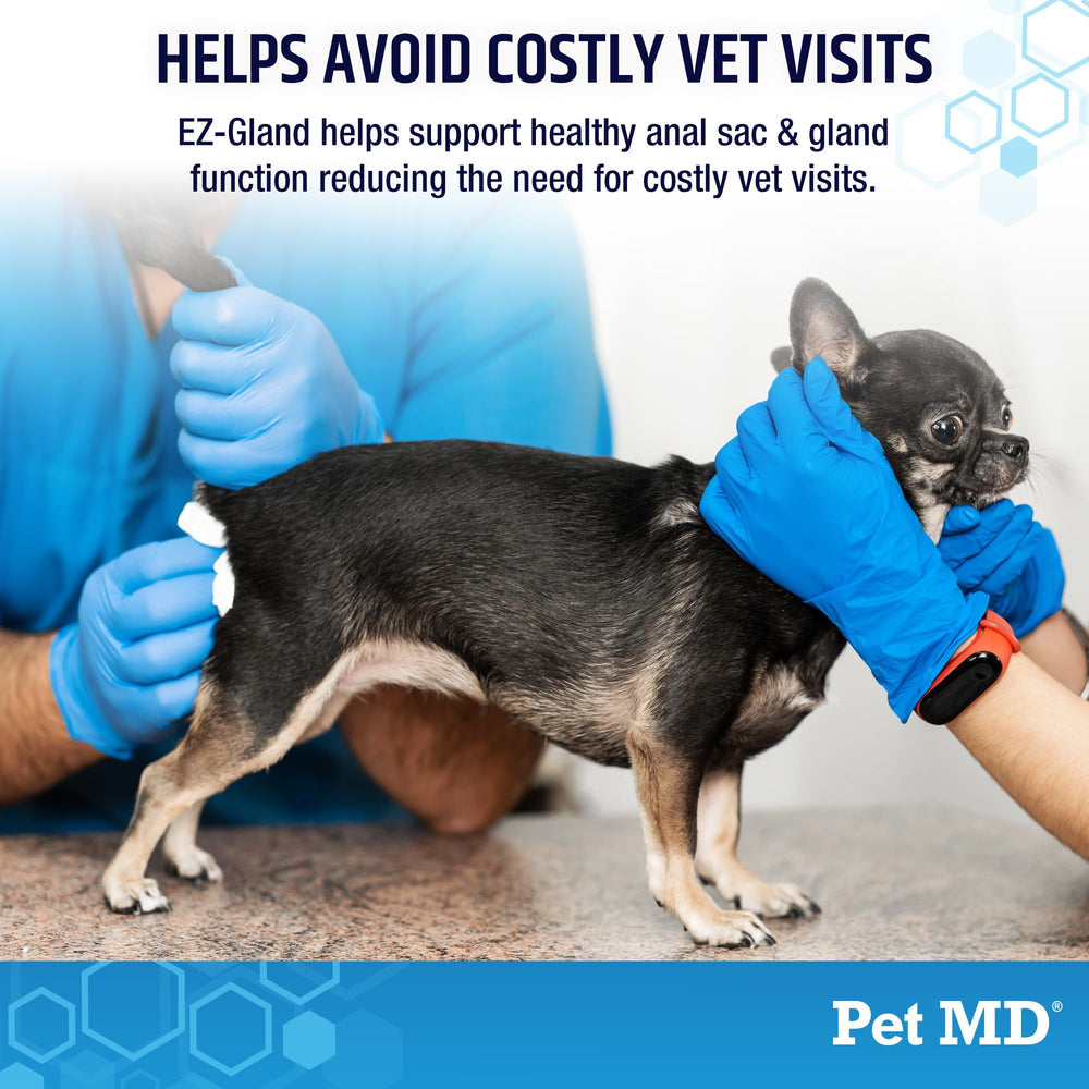 Pet MD EZ-Gland ingredients beet-pulp closeup signals natural fiber support for stools.
