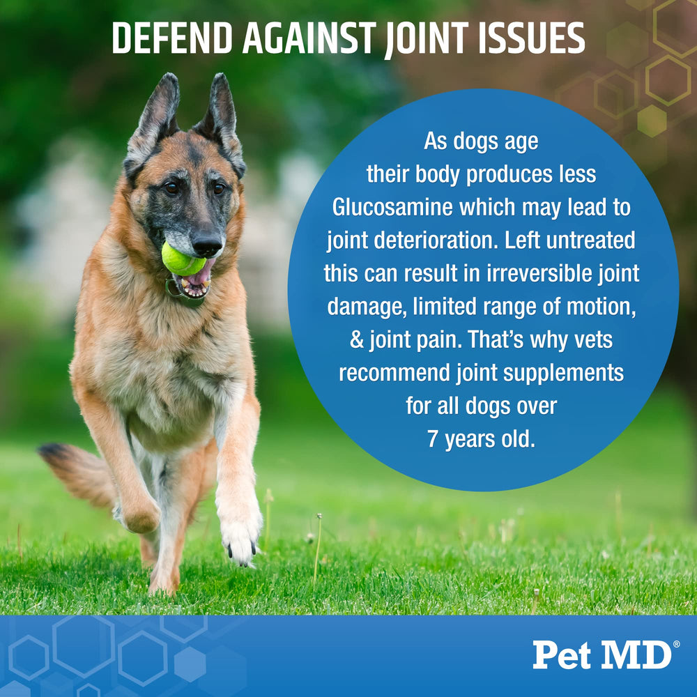 Pet MD Glucosamine for Dogs bacon flavored chews ideal for daily mobility