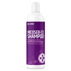 Pet MD Micoseb-CX bottle 12oz ready for at home grooming.