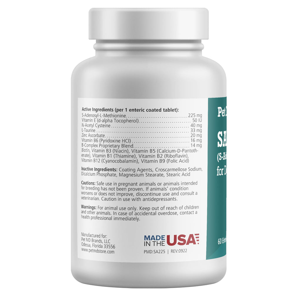 Pet MD Same Plus for dogs supports liver health and daily vitality.