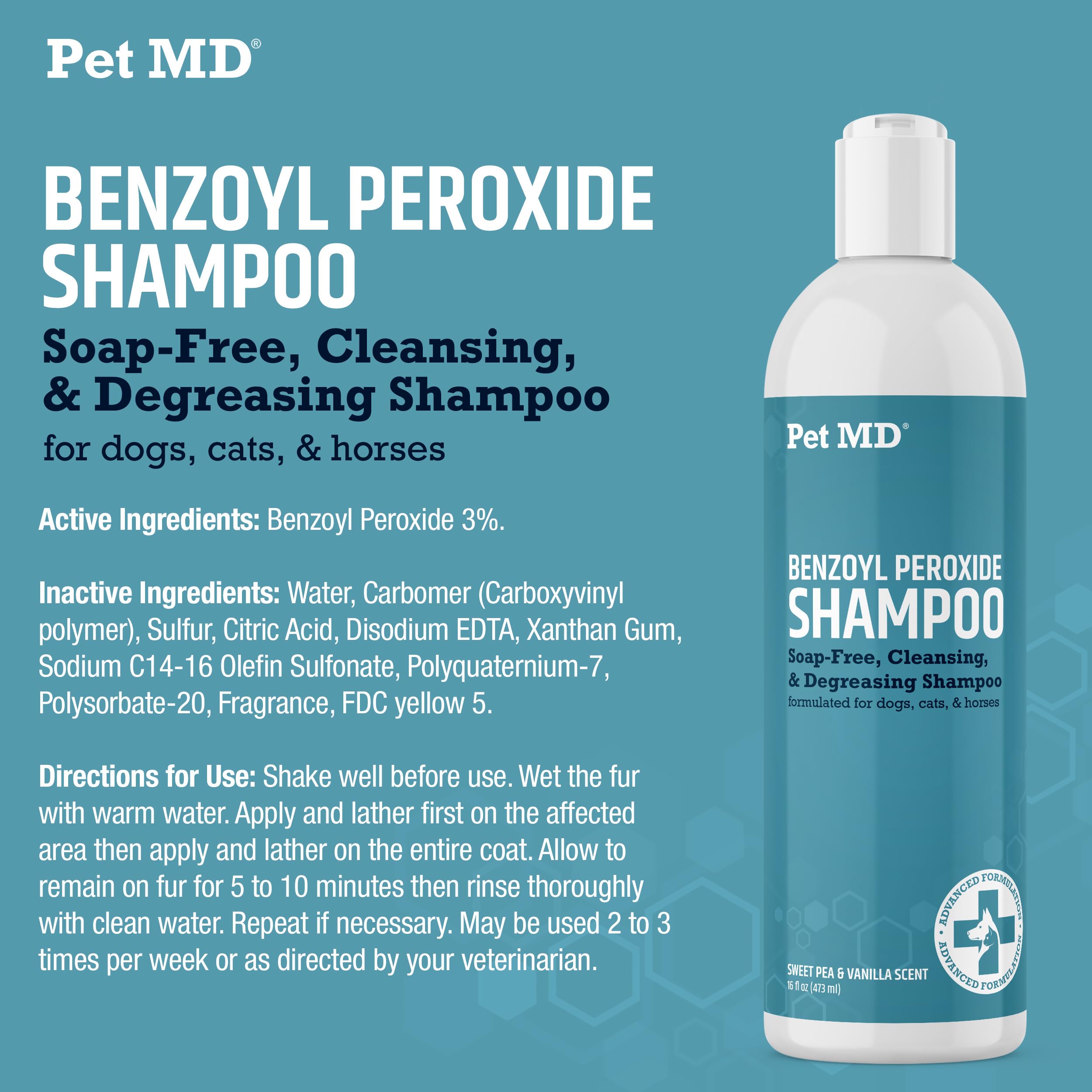 Pet MD packaging emphasizes USA-made safety and pet care.