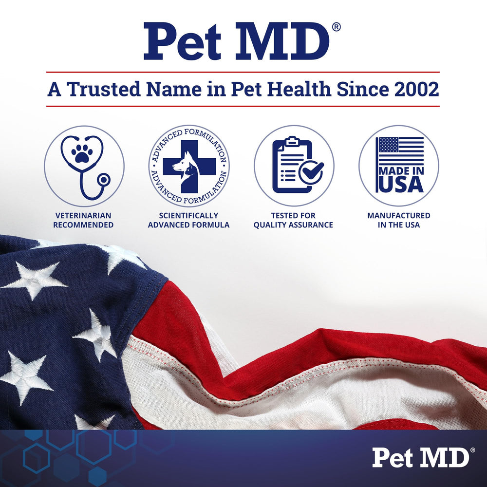 Pet MD Topical Shampoo grooming-session supports clean, refreshed coats during routine baths.