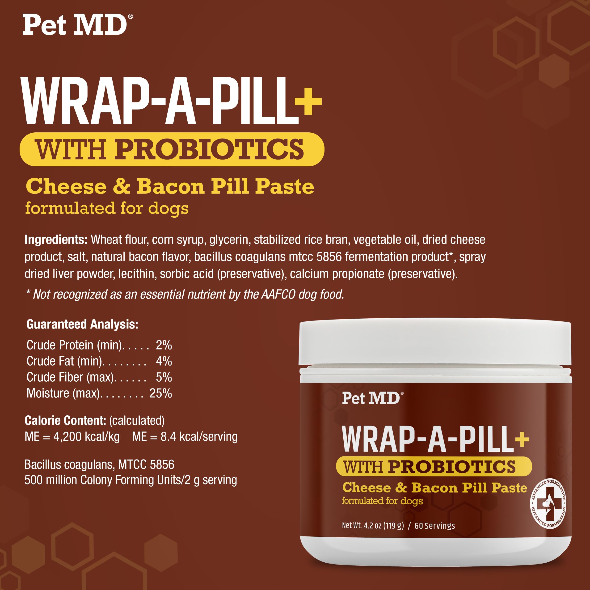 Pet MD Wrap-A-Pill USA made badge signals quality and safety.