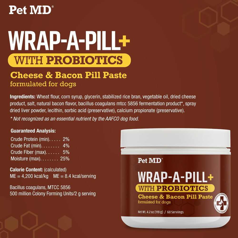 Pet MD Wrap-A-Pill USA made badge signals quality and safety.